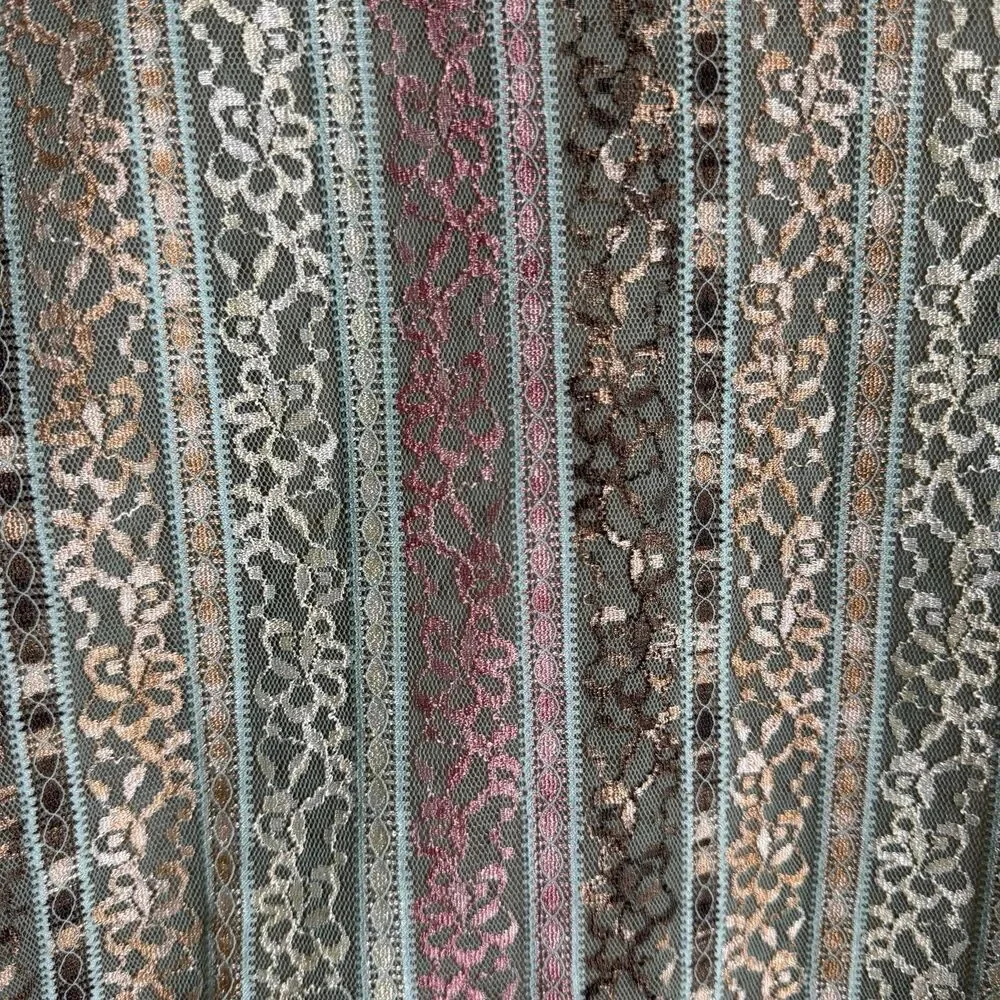 Vtg 90s‎ Lace Top Womens Large Pastel Pink Blue Phoebe Friends Festival Boho USA - Picture 7 of 16